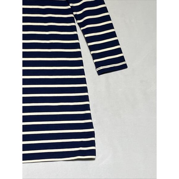 Vineyard Vines Girls Large 14 Funnel Neck Stripe Knit Dress Blue White Cotton - Picture 7 of 16